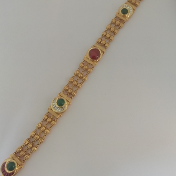 916 gold red and green stone antique jadtar loose... by 