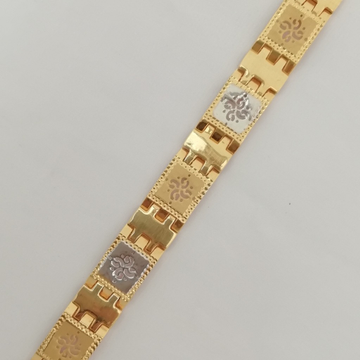 916 gold fancy rodium polished Gents lucky by 