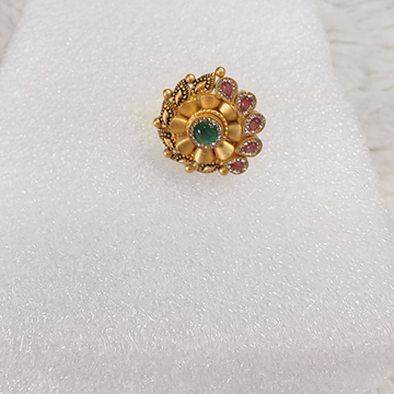 916 Gold Antique Jadtar Ring by 
