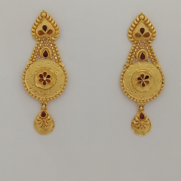 916 gold yellow antique long earrings by 