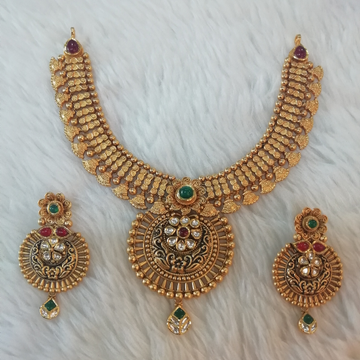 916 gold kundan jewellery oxidized short set by 
