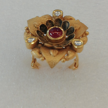 916 gold antique jadtar red stone ladies ring by 