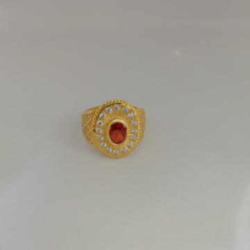 916 gold red diamond Gents ring by 