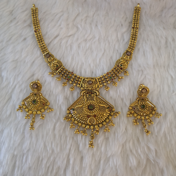 916 gold antique kalkati short set by 