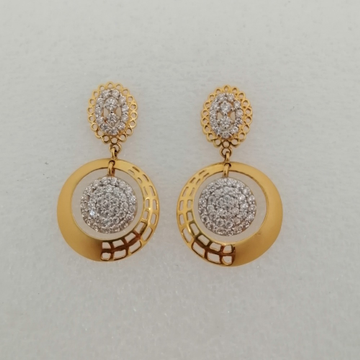 916 Gold Round Shape Earrings VG-E12 by 