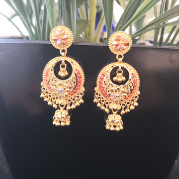 916 gold kalkati work earrings by 