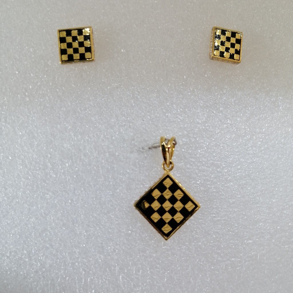 916 gold antique pendant butty set