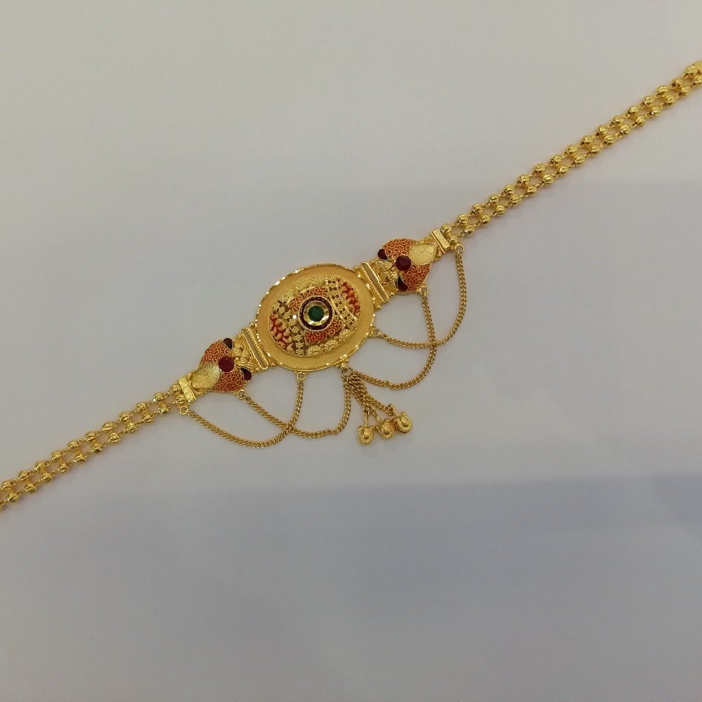 916 gold kalkati locket studded with stone
