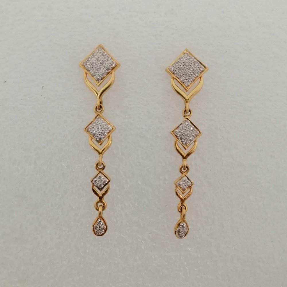 916 Gold Diamond Shape Hanging Earring VG-E11