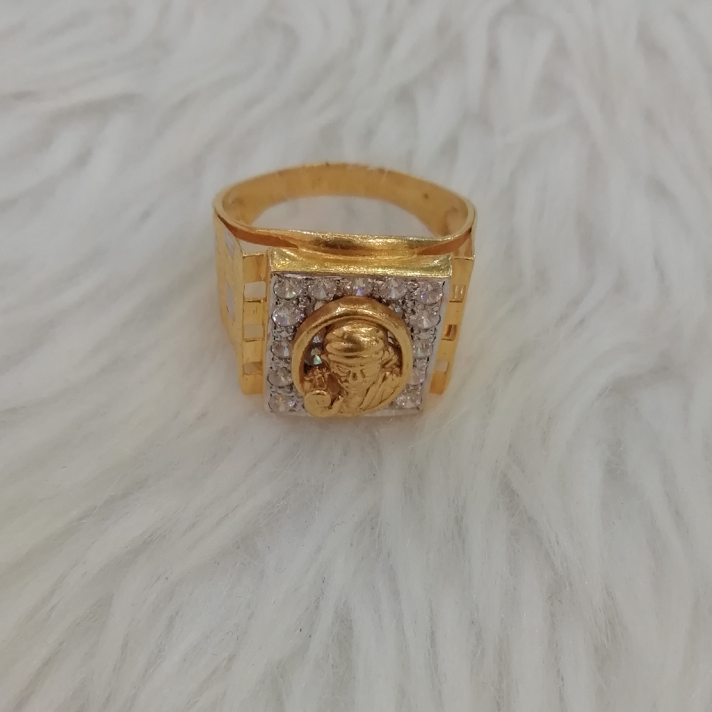Stainless steel gold plated Saibaba ring