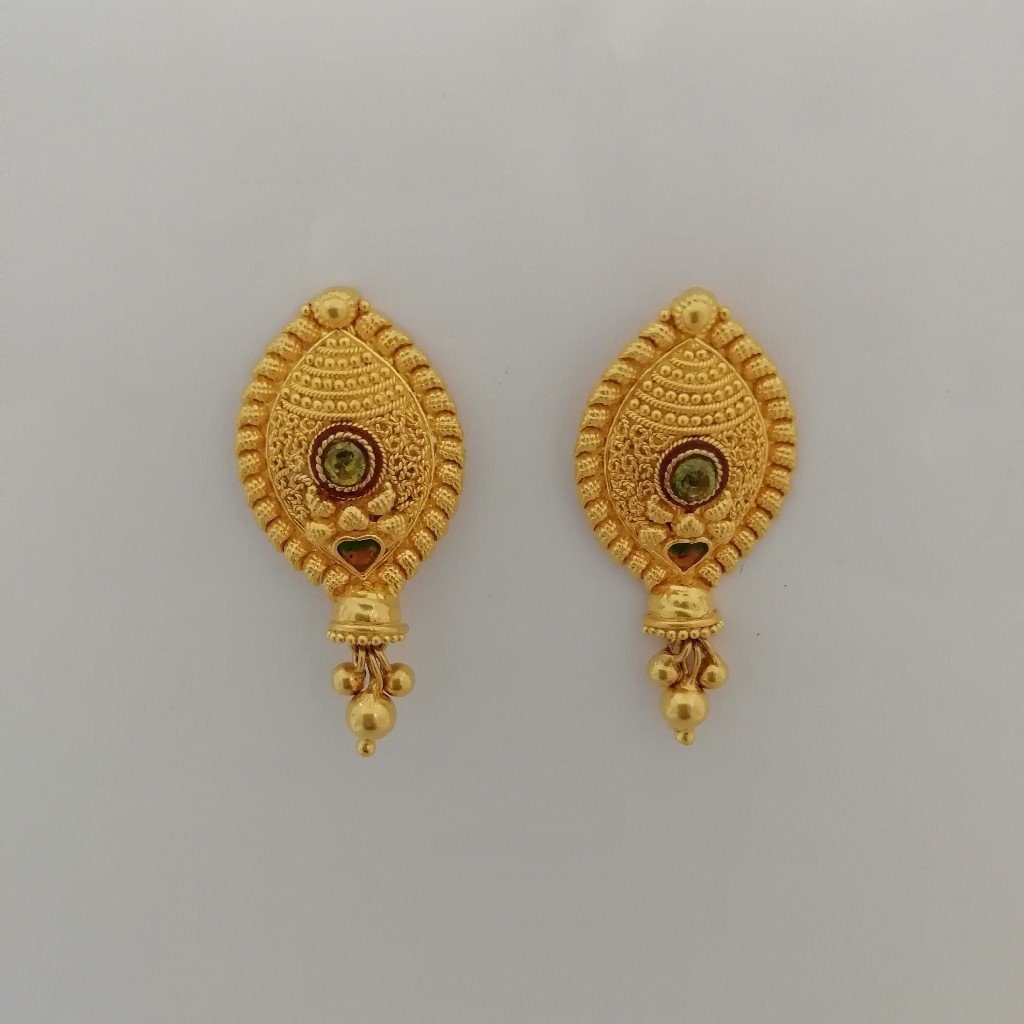 916 gold antique kalkati earrings